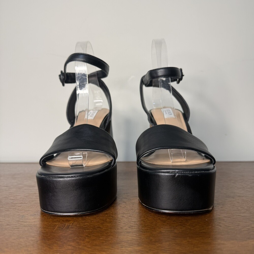 Steven New York Paysin Chunky Platform Black Heels Sandals Sz 10 Prom Formal - Picture 2 of 11